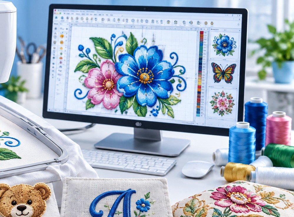 Illustrative embroidery projects and lettering